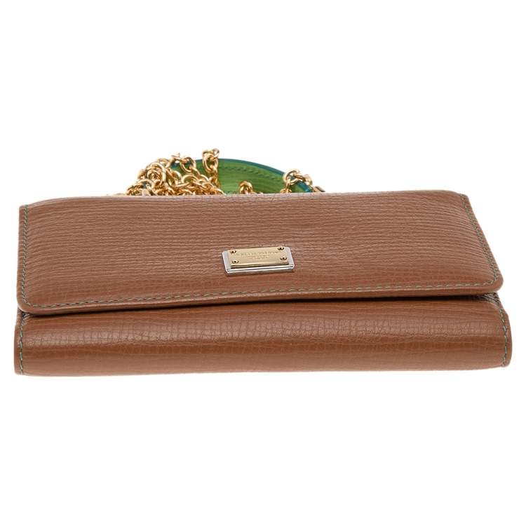 Pre Owned Dolce & Gabbana Multicolor Leather Miss Sicily Von Wallet on Chain