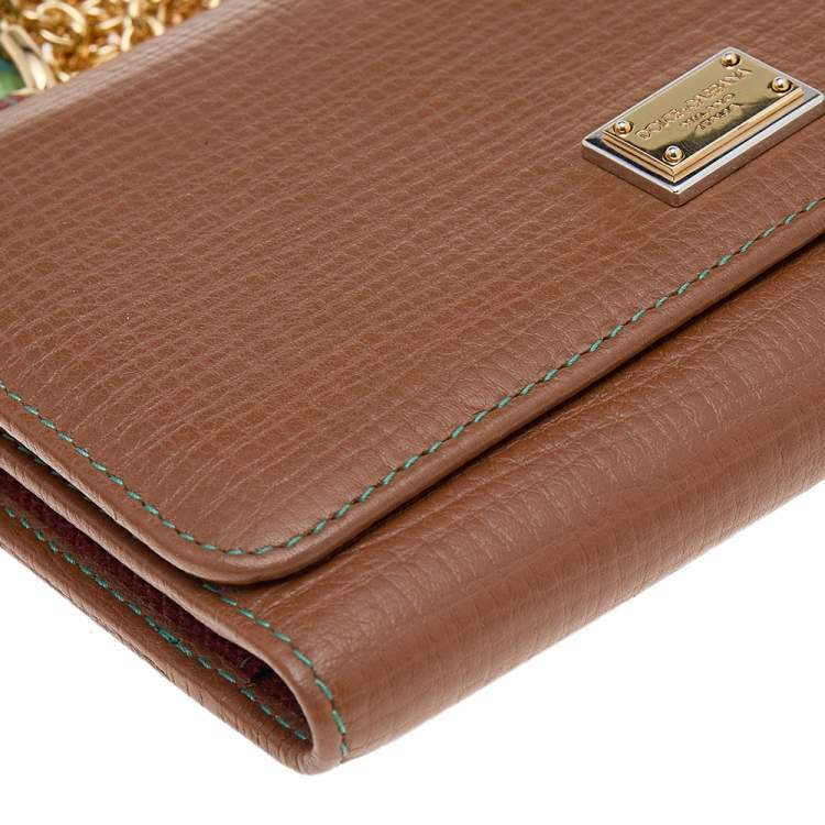 Pre Owned Dolce & Gabbana Multicolor Leather Miss Sicily Von Wallet on Chain