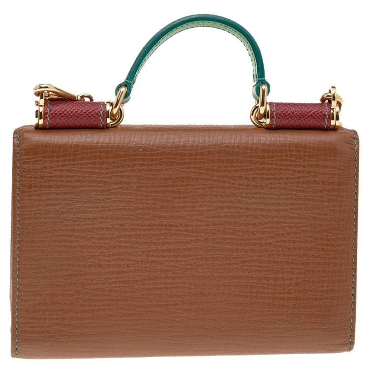 Pre Owned Dolce & Gabbana Multicolor Leather Miss Sicily Von Wallet on Chain