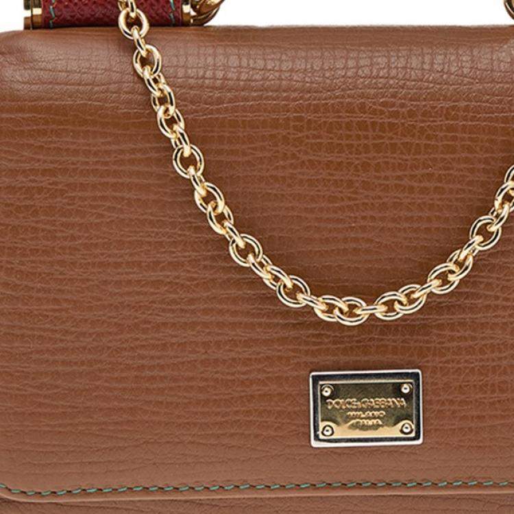 Pre Owned Dolce & Gabbana Multicolor Leather Miss Sicily Von Wallet on Chain