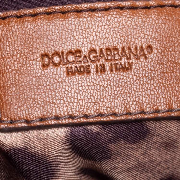 Pre Owned Dolce & Gabbana Brown Leather Pleated Hobo