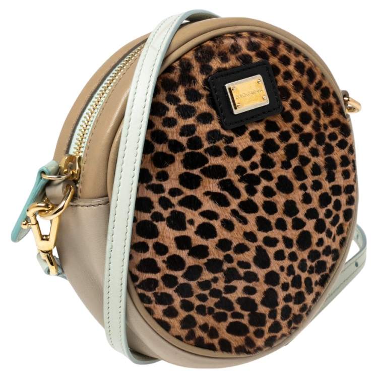 Pre Owned Dolce & Gabbana Multicolor/Leopard Print Calf Hair And Leather Shoulder Bag