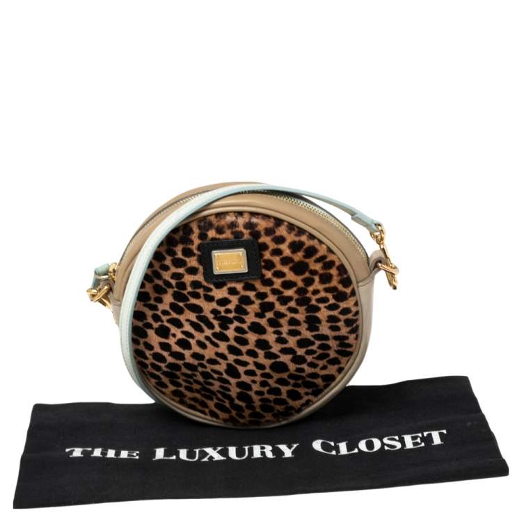 Pre Owned Dolce & Gabbana Multicolor/Leopard Print Calf Hair And Leather Shoulder Bag