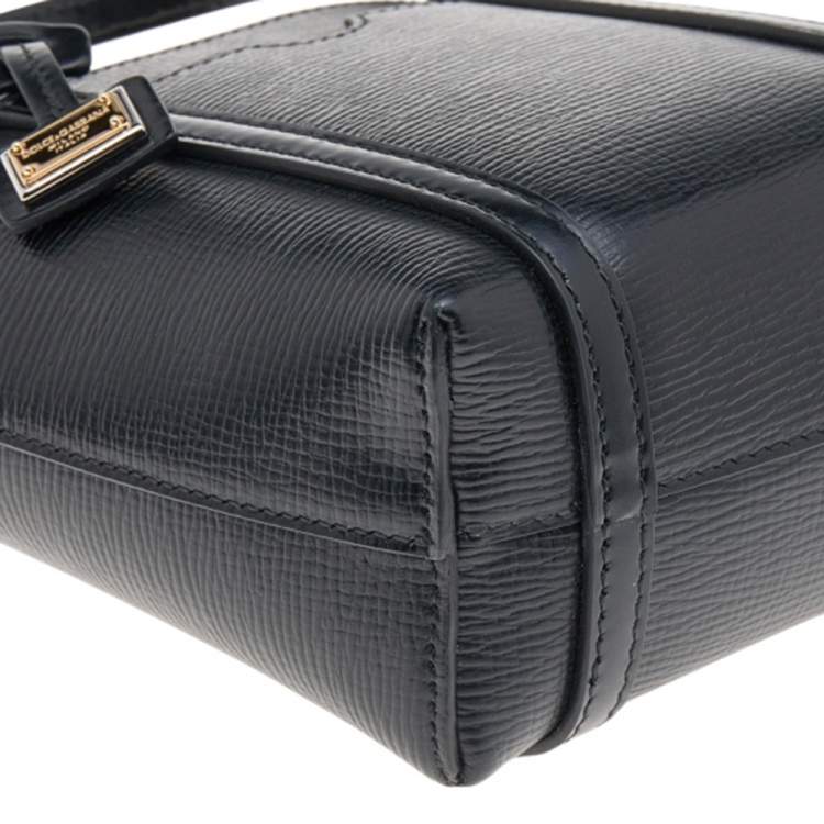 Pre Owned Dolce & Gabbana Black Leather Mini Escape Shopper Tote