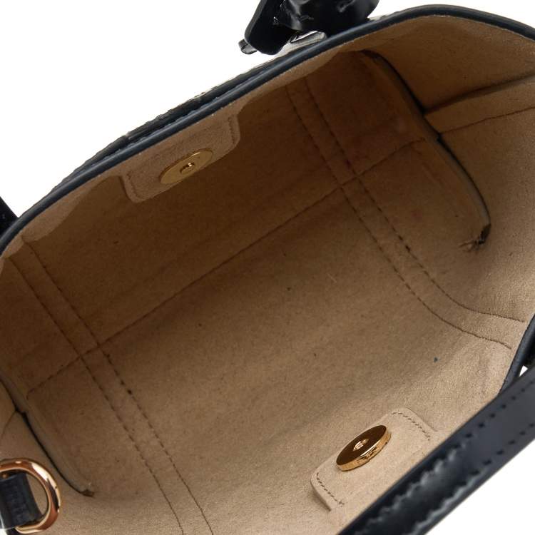Pre Owned Dolce & Gabbana Black Leather Mini Escape Shopper Tote