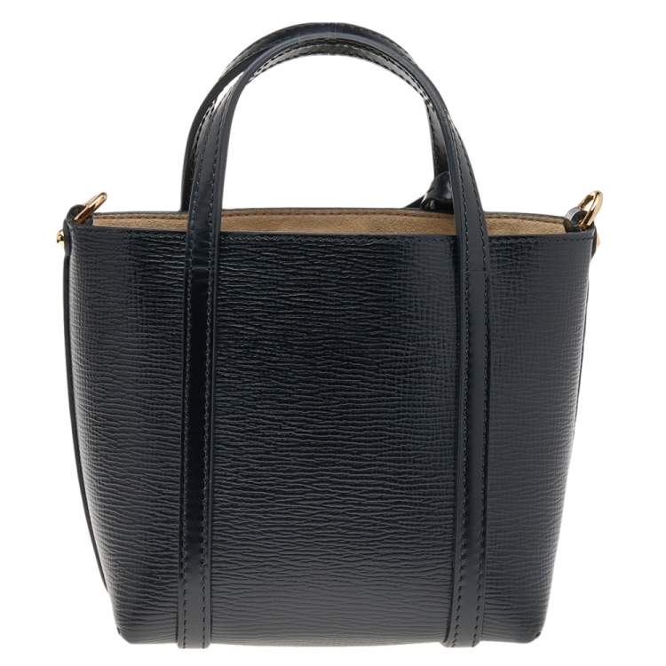 Pre Owned Dolce & Gabbana Black Leather Mini Escape Shopper Tote