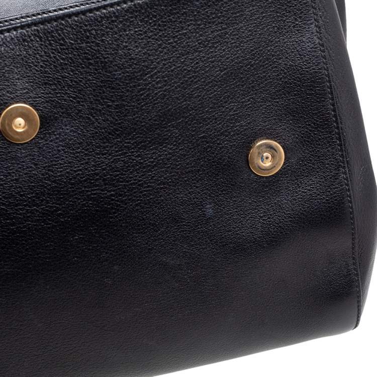 Pre Owned Dolce & Gabbana Black Leather Miss Sicily Top Handle Bag