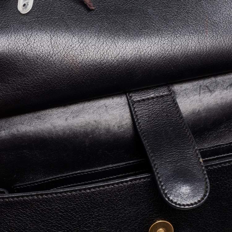 Pre Owned Dolce & Gabbana Black Leather Miss Sicily Top Handle Bag
