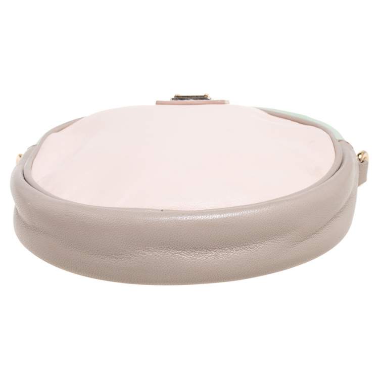 Pre Owned Dolce & Gabbana Multicolor Leather Round Glam Crossbody Bag