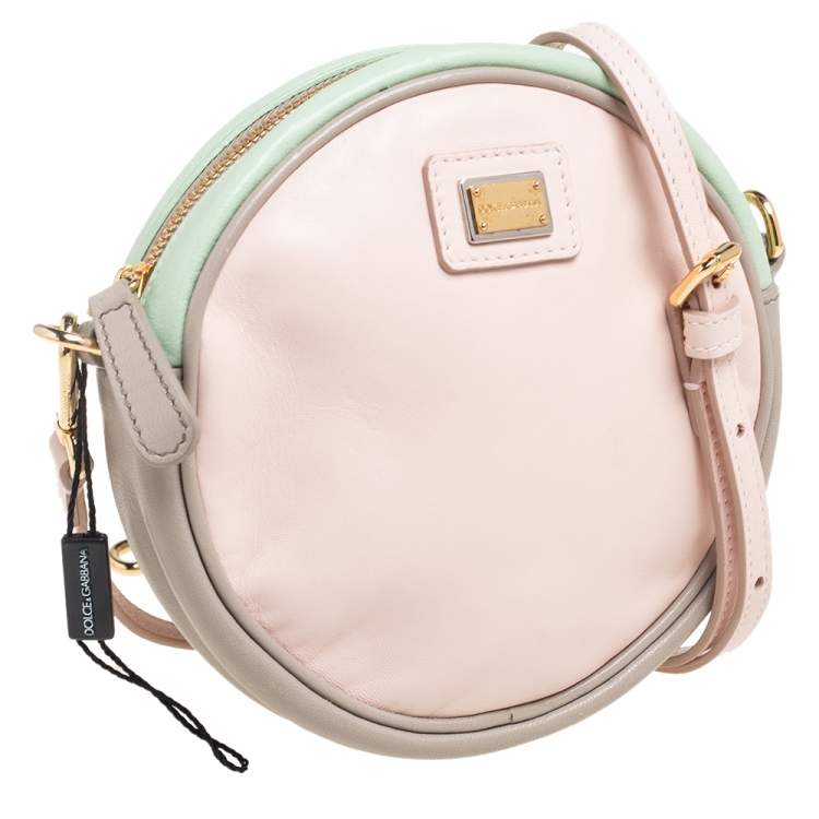 Pre Owned Dolce & Gabbana Multicolor Leather Round Glam Crossbody Bag