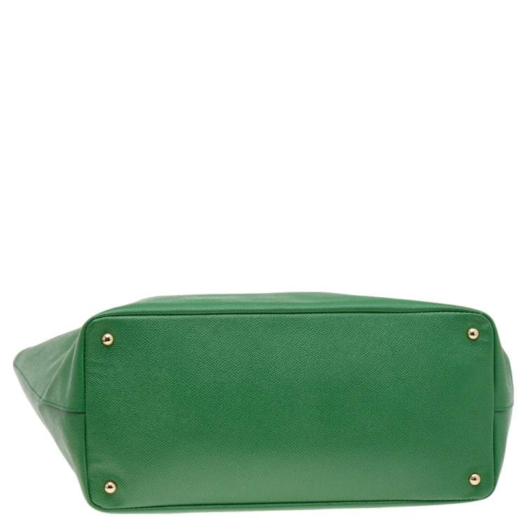 Pre Owned Dolce & Gabbana Green Leather Miss Alma Tote