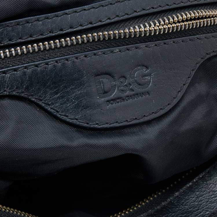 Pre Owned Dolce & Gabbana Black Nylon and Leather Messenger Bag
