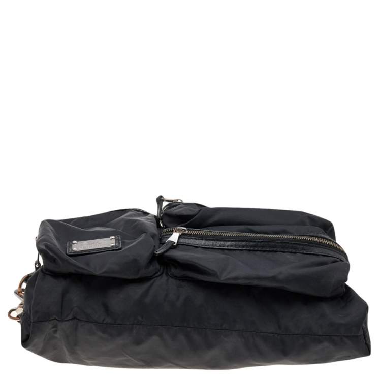 Pre Owned Dolce & Gabbana Black Nylon and Leather Messenger Bag