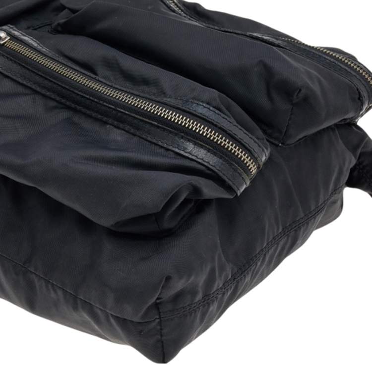Pre Owned Dolce & Gabbana Black Nylon and Leather Messenger Bag
