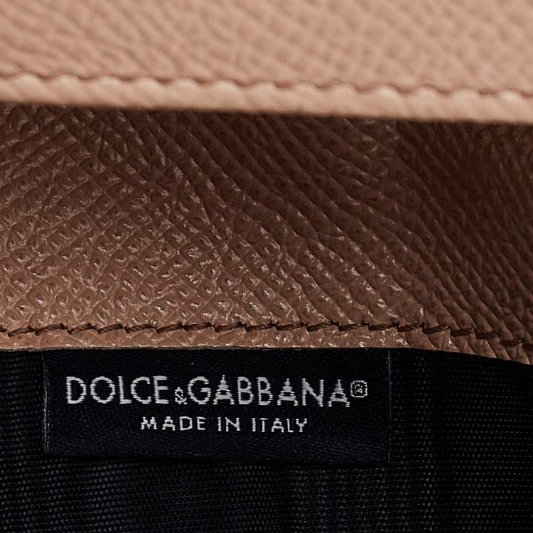 Pre Owned Dolce & Gabbana Beige Leather Miss Sicily Von Wallet on Chain