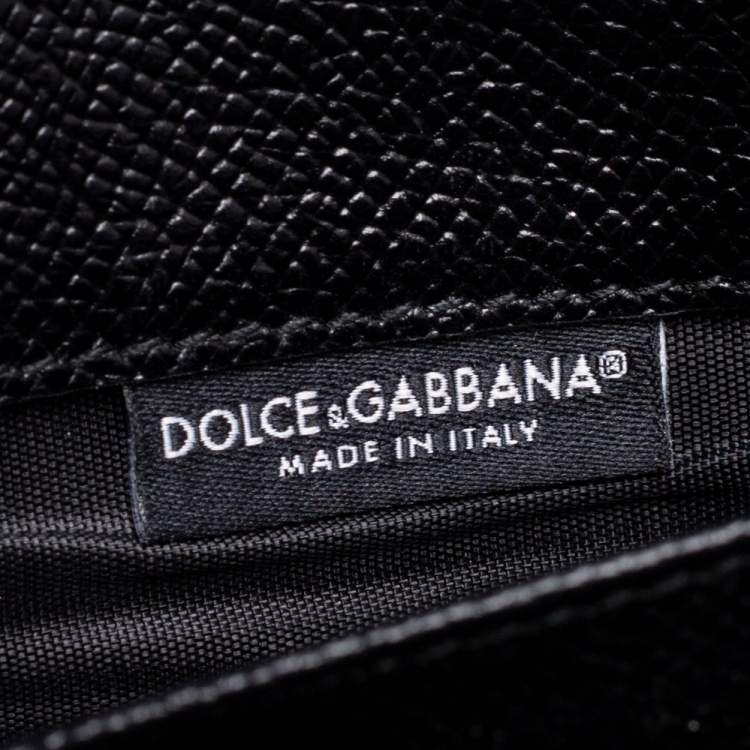 Pre Owned Dolce & Gabbana Black Leather Miss Sicily Von Wallet on Chain