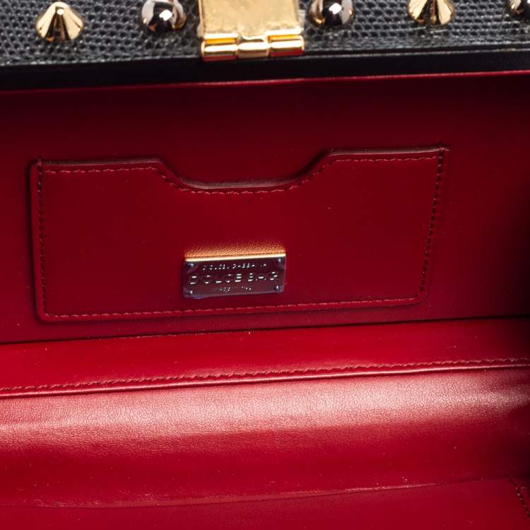 Pre Owned Dolce & Gabbana Multicolor Leather Queen Of Hearts Box Clutch