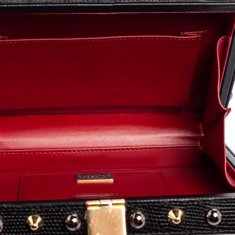 Pre Owned Dolce & Gabbana Multicolor Leather Queen Of Hearts Box Clutch