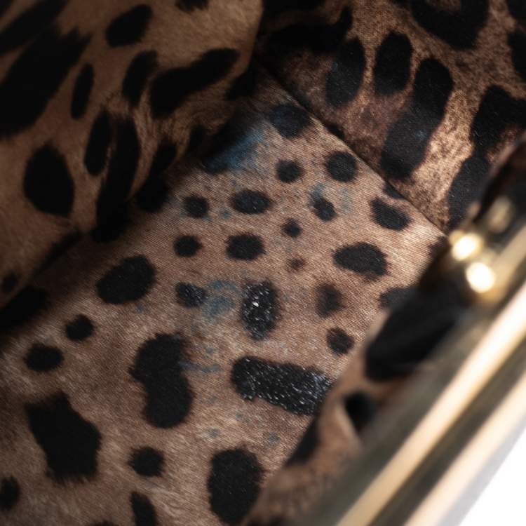 Pre Owned Dolce & Gabbana Black Dauphine Leather Frame Tote