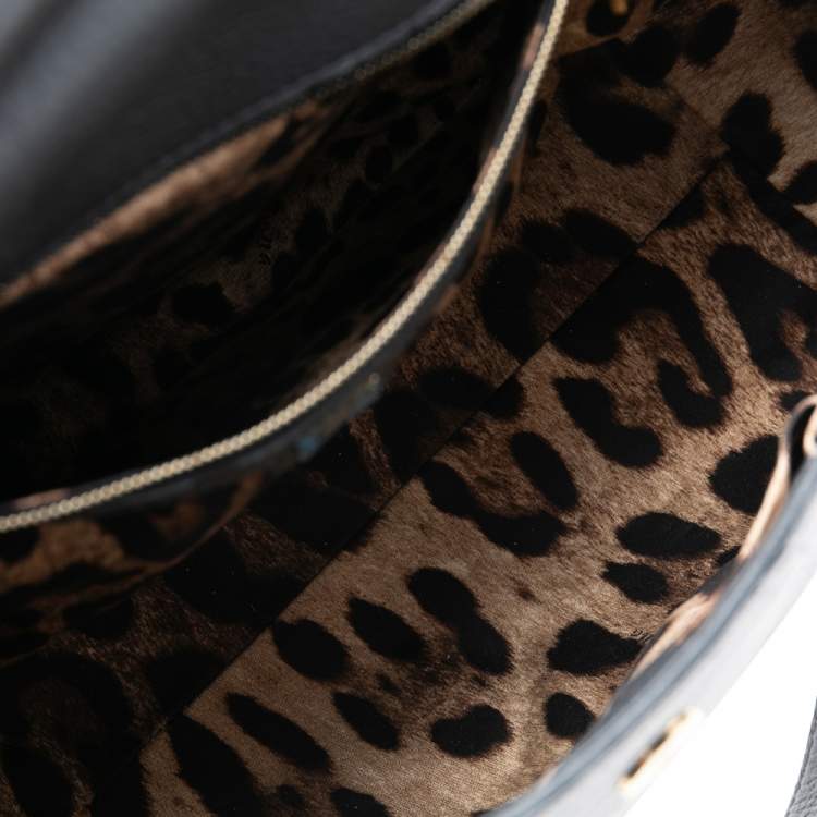 Pre Owned Dolce & Gabbana Grey Leather Large Miss Sicily Top Handle Bag
