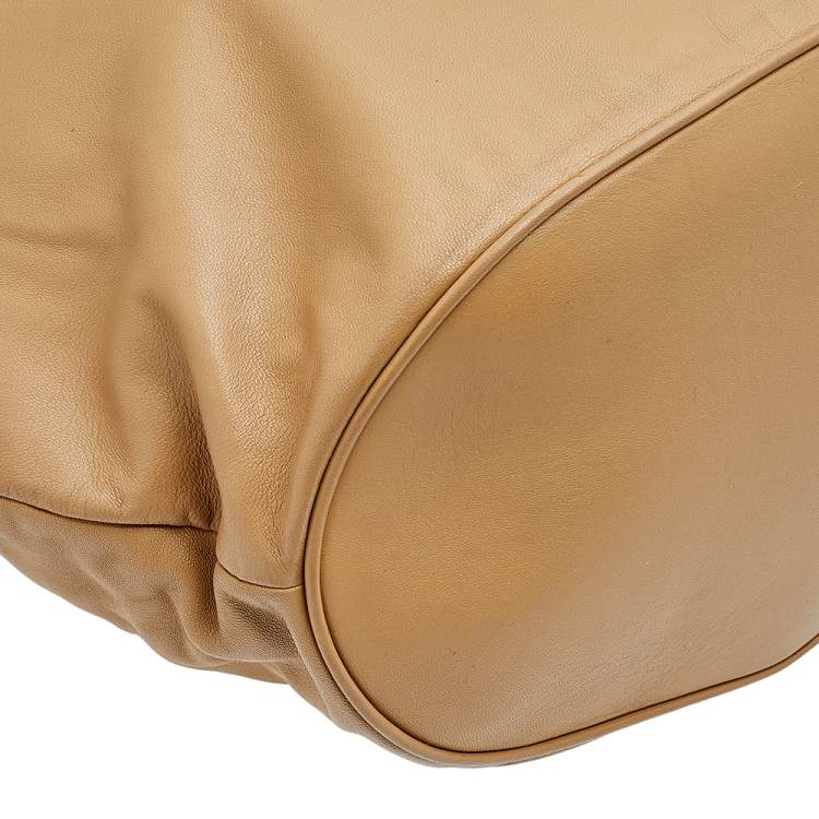 Pre Owned Dolce & Gabbana Beige Leather Miss Lexington Bag