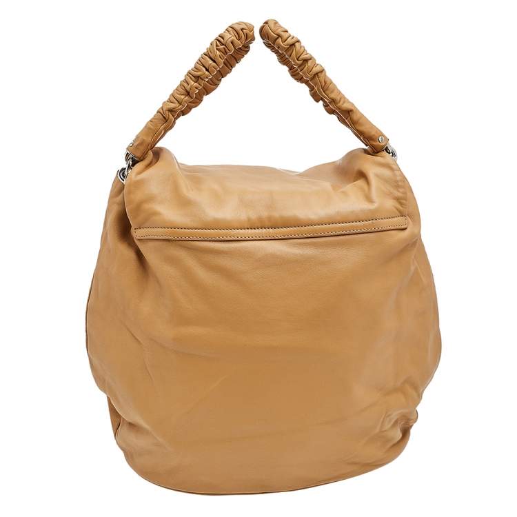 Pre Owned Dolce & Gabbana Beige Leather Miss Lexington Bag