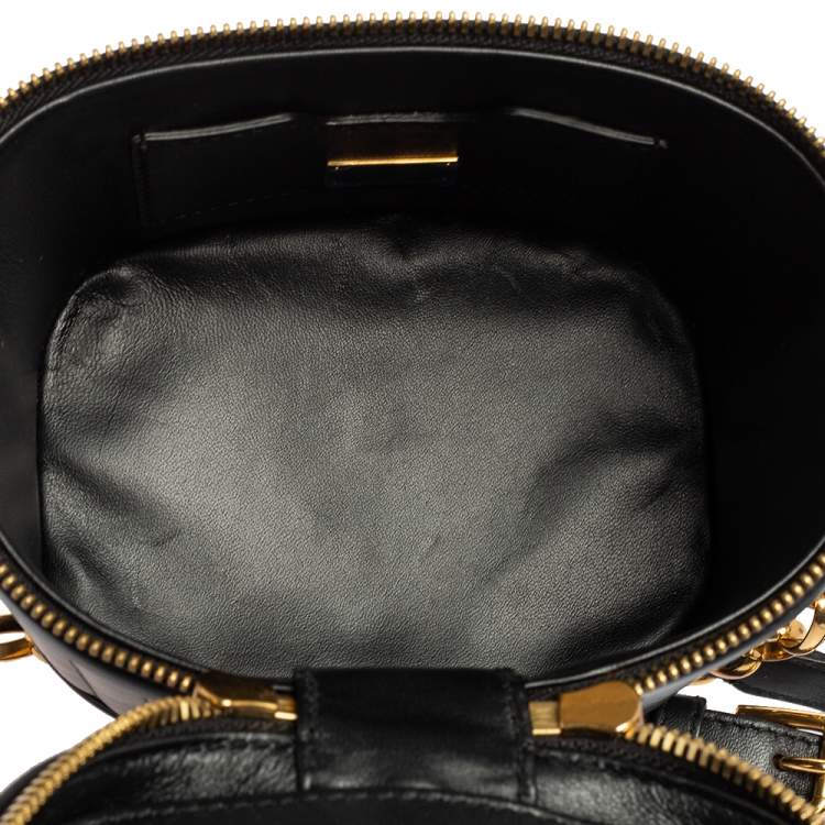Pre Owned Dolce & Gabbana Black Leather DG Girls Bucket Bag