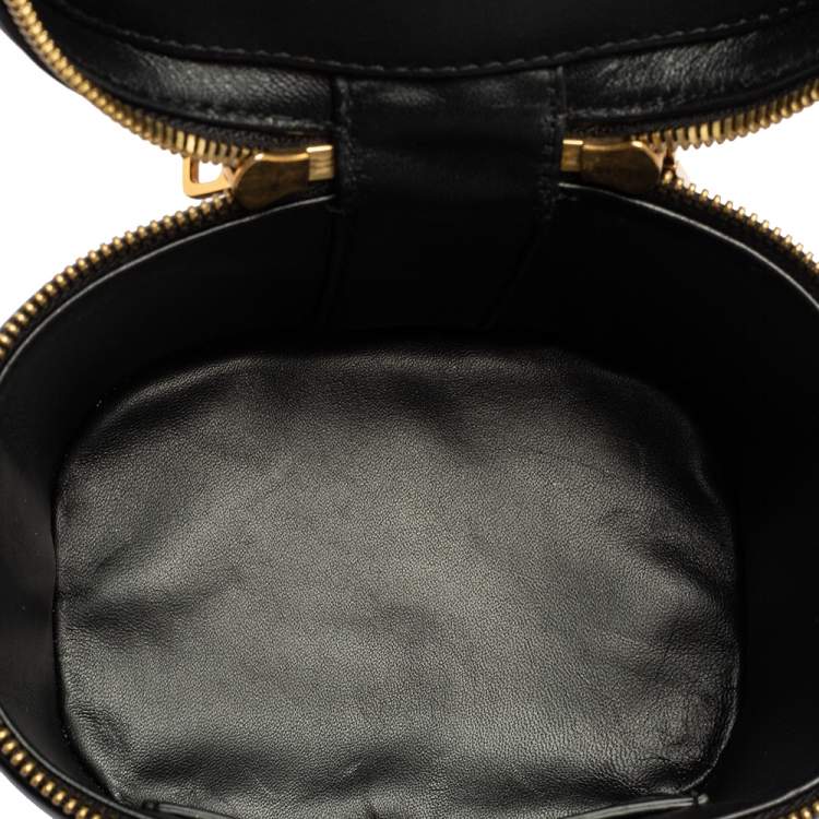 Pre Owned Dolce & Gabbana Black Leather DG Girls Bucket Bag