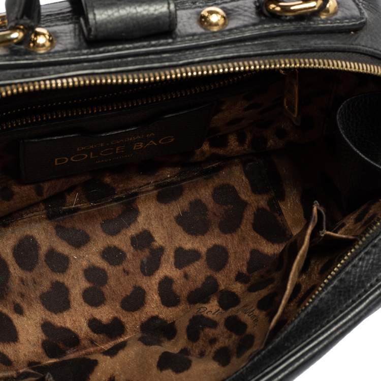 مملوكة مسبقًا Dolce & Gabbana Black Leather Dolce Box Top Handle Bag