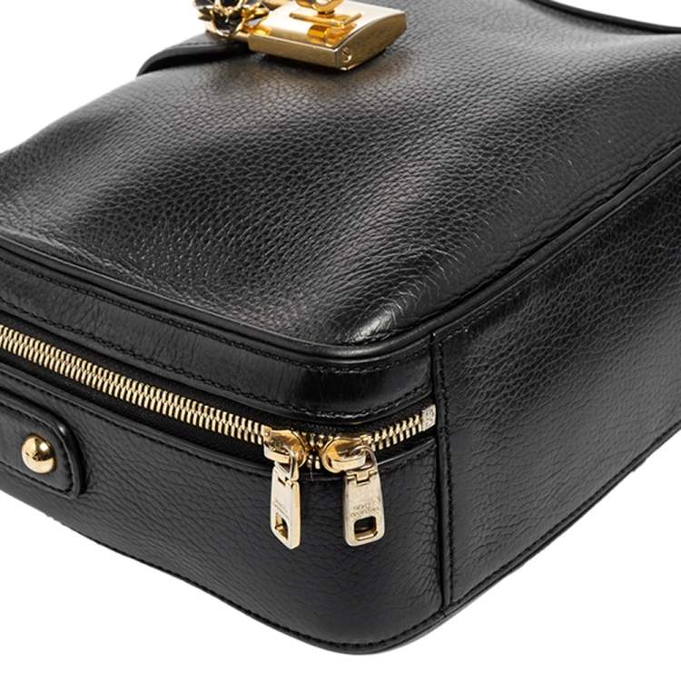 مملوكة مسبقًا Dolce & Gabbana Black Leather Dolce Box Top Handle Bag