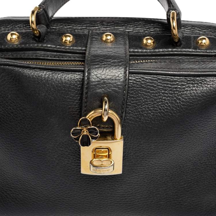 مملوكة مسبقًا Dolce & Gabbana Black Leather Dolce Box Top Handle Bag