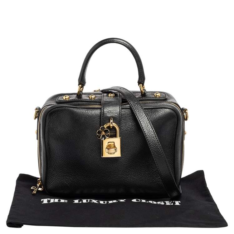 مملوكة مسبقًا Dolce & Gabbana Black Leather Dolce Box Top Handle Bag