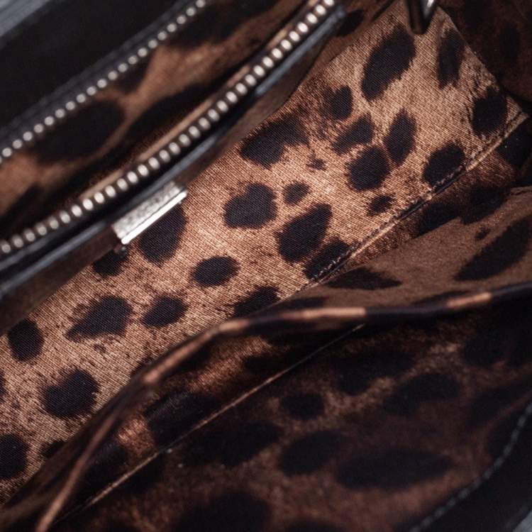 Pre Owned Dolce & Gabbana Black Leather Miss Monica Shoulder Bag