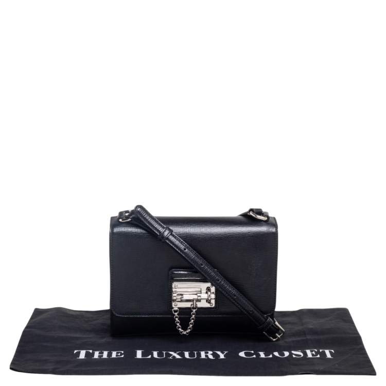 Pre Owned Dolce & Gabbana Black Leather Miss Monica Shoulder Bag