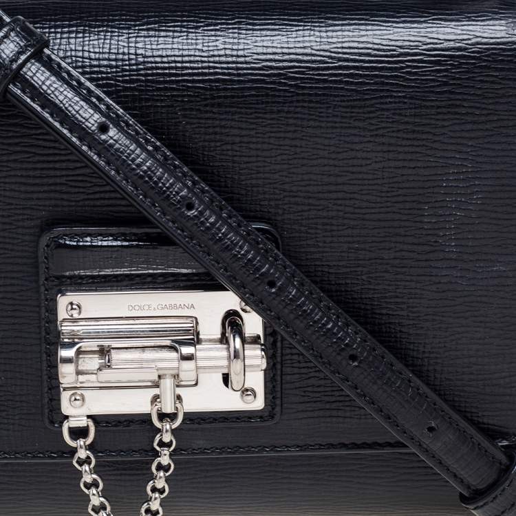 Pre Owned Dolce & Gabbana Black Leather Miss Monica Shoulder Bag