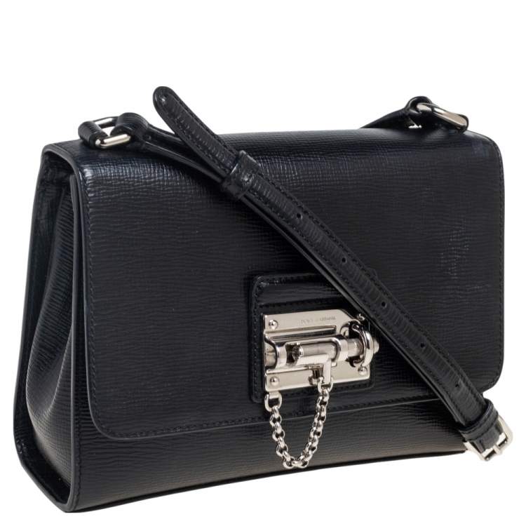 Pre Owned Dolce & Gabbana Black Leather Miss Monica Shoulder Bag
