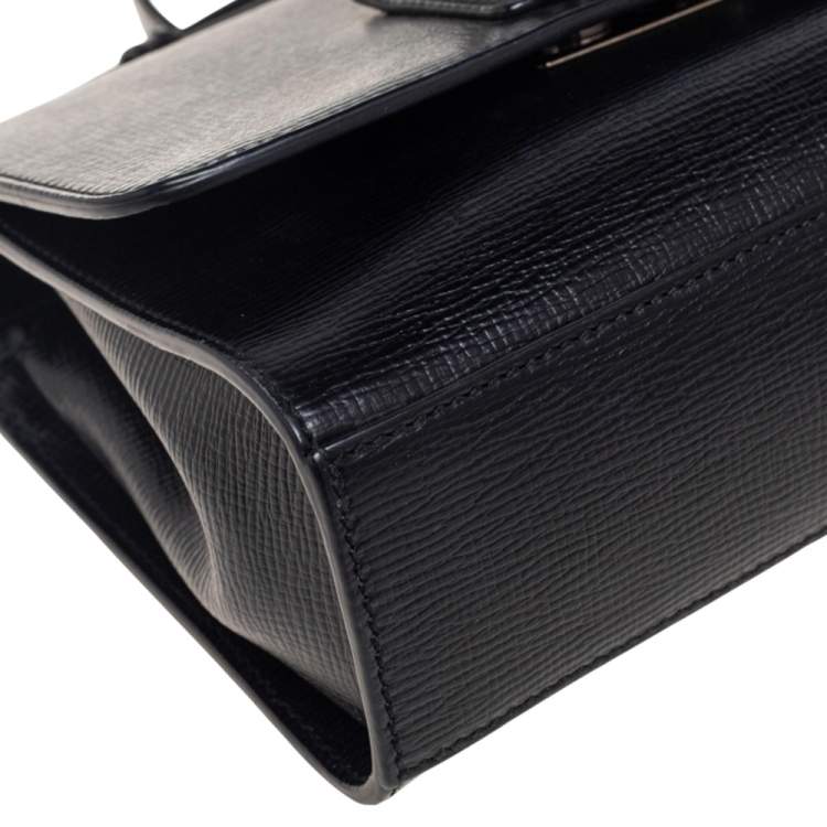 Pre Owned Dolce & Gabbana Black Leather Miss Monica Shoulder Bag