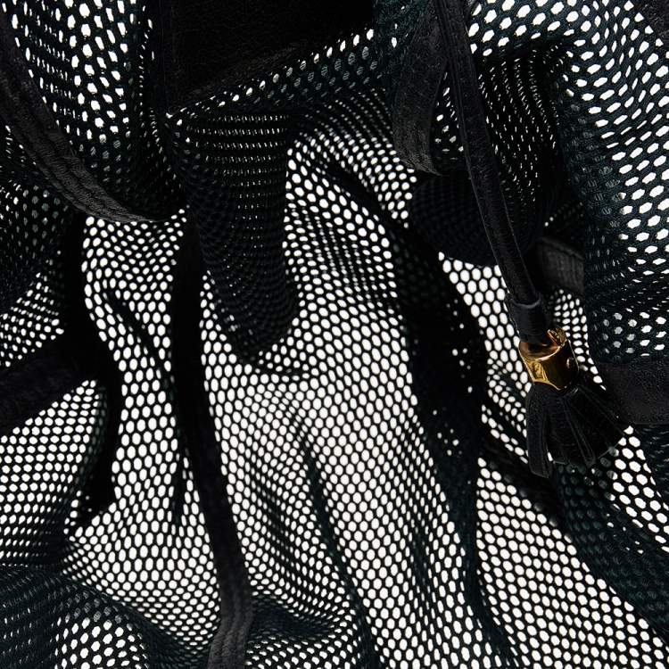Pre Owned Dolce & Gabbana Black Leather and Mesh Tote