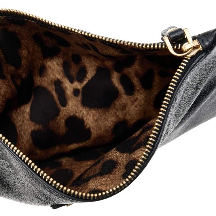 Pre Owned Dolce & Gabbana Black Leather and Mesh Tote