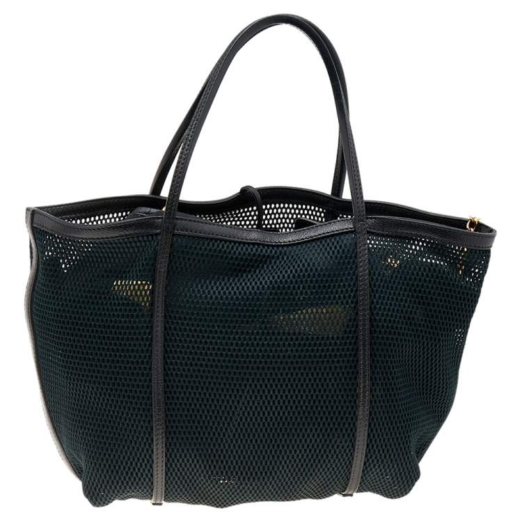Pre Owned Dolce & Gabbana Black Leather and Mesh Tote