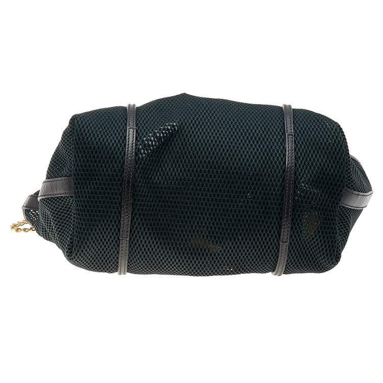 Pre Owned Dolce & Gabbana Black Leather and Mesh Tote