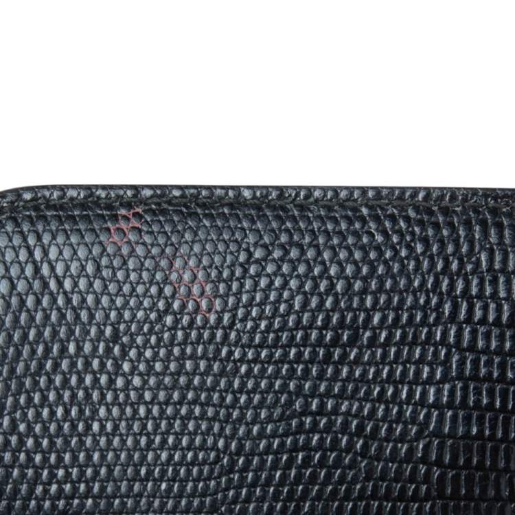 Pre Owned Dolce & Gabbana Choco Black Lizard Embossed Leather Small Miss Monica Top Handle Bag