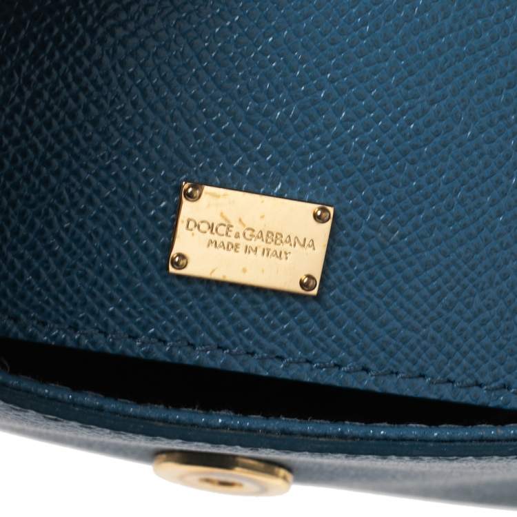 Pre Owned Dolce & Gabbana Blue Leather Small Miss Sicily Top Handle Bag