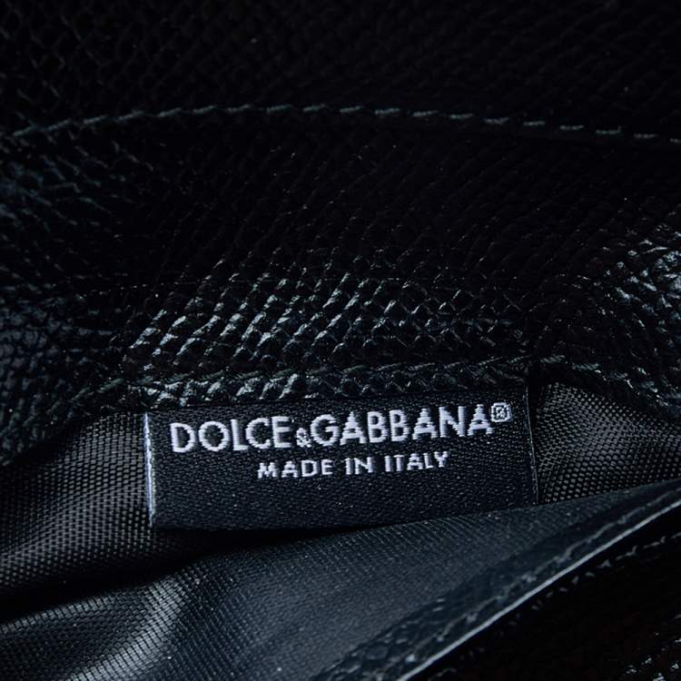 Pre Owned Dolce & Gabbana Black Leather Zip Around Wallet