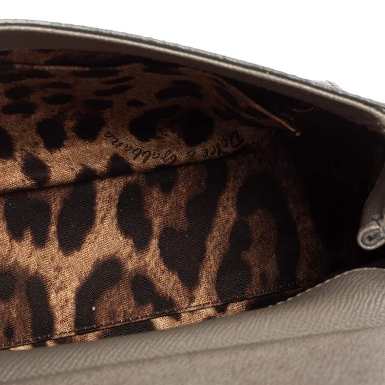 Pre Owned Dolce & Gabbana Grey Leather  Miss Sicily Top Handle Bag