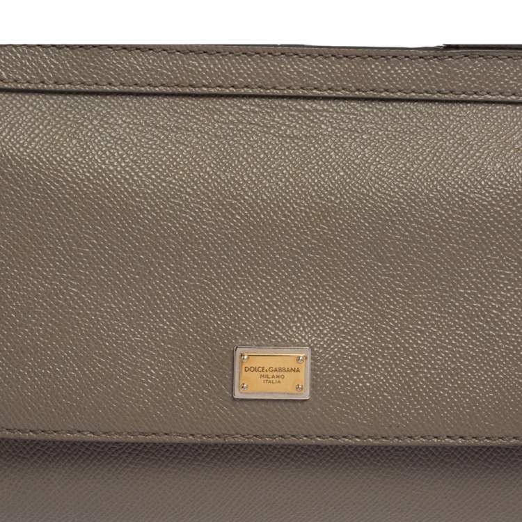 Pre Owned Dolce & Gabbana Grey Leather  Miss Sicily Top Handle Bag
