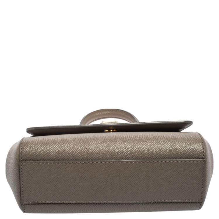 Pre Owned Dolce & Gabbana Grey Leather  Miss Sicily Top Handle Bag