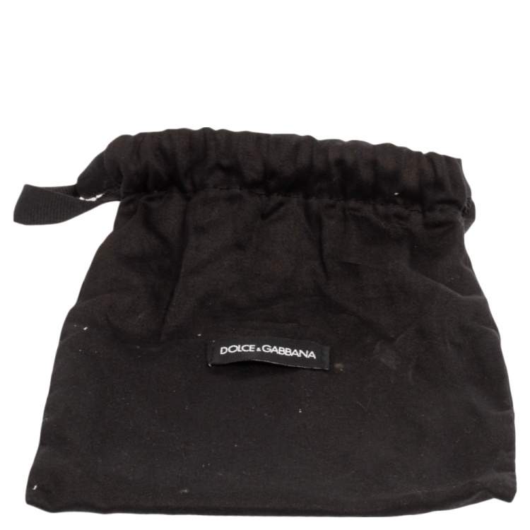 Pre Owned Dolce & Gabbana Black Lizard Embossed Leather Fabric Floral Embellished Dolce Box Bag