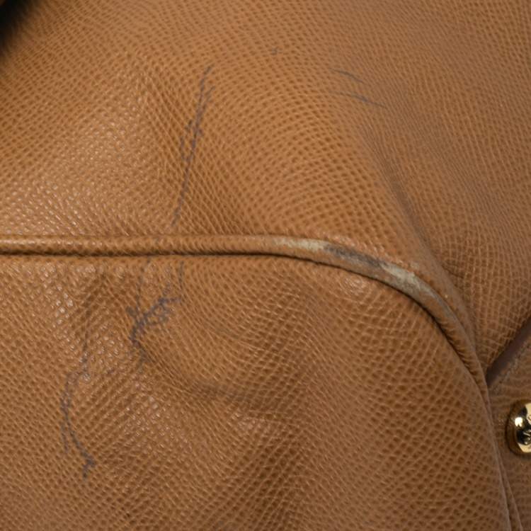 Pre Owned Dolce & Gabbana Light Brown Leather Large Miss Sicily Top Handle Bag