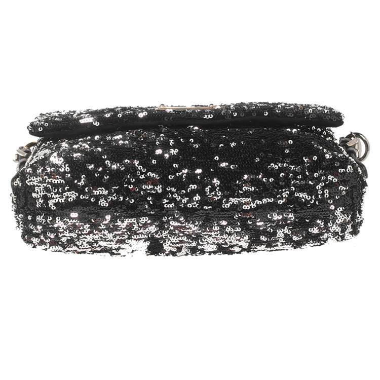 Pre Owned Dolce & Gabbana Metallic Sequin Miss Charles Shoulder Bag